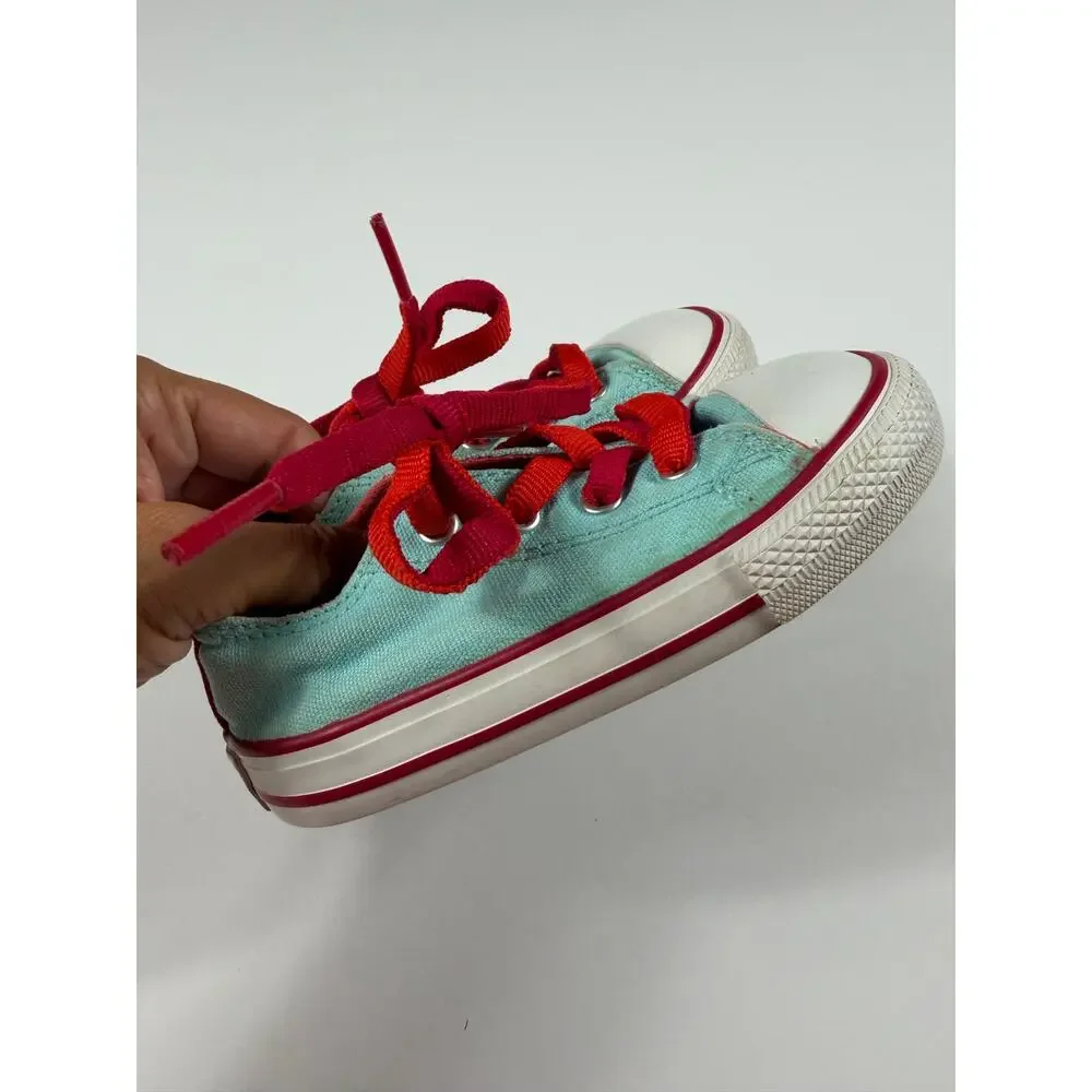 Converse Chuck Taylor All Star Low Top Sneakers Aqua Pink Girls Size 7